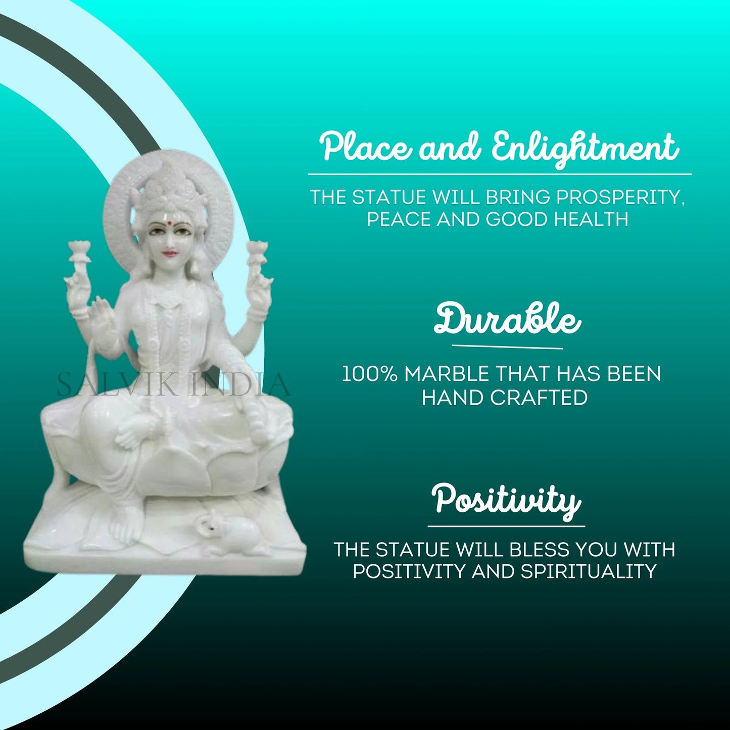 Big Size Laxmi Ji Marble Idol for Temple Installation | Pure White Makrana Marble