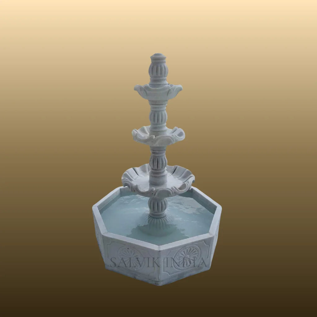 Garden marble 2 tier fountain for outdoor landscaping