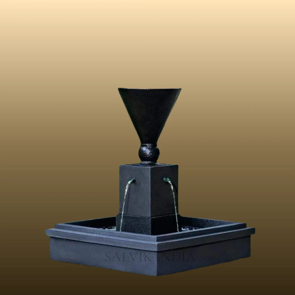 Handcrafted marble pillar fountain for garden and outdoor decor