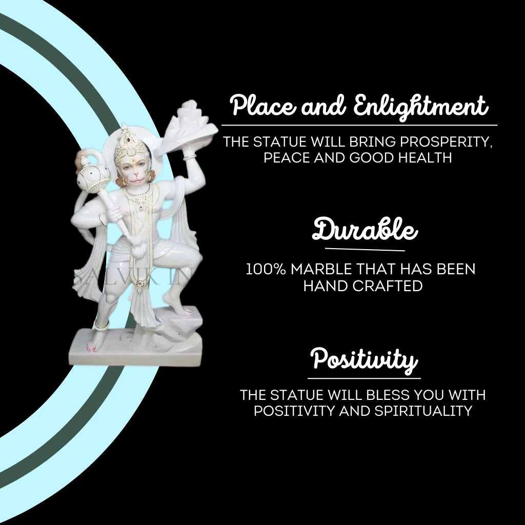 Benefits of Makrana marble Hanuman statue – handcrafted in Jaipur, brings peace, prosperity, and positivity