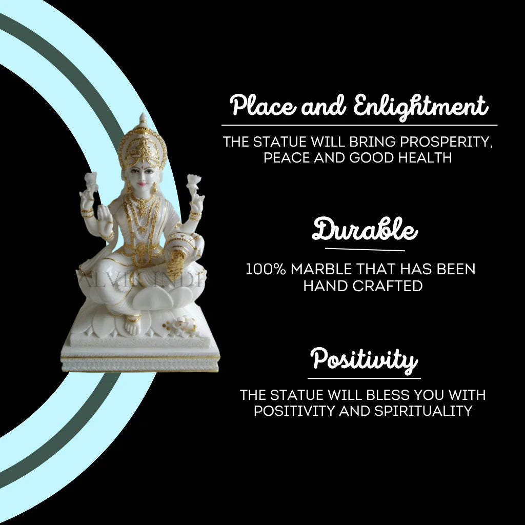 Laxmi Mata Marble Idol - Salvik | Marble Murti Manufacturers in India