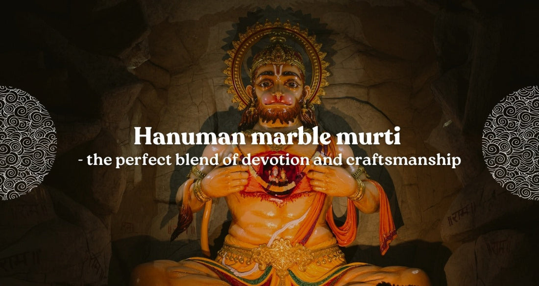 Hanuman marble murti - handcrafted white marble Hanuman statue symbolizing devotion and strength by Salvik India