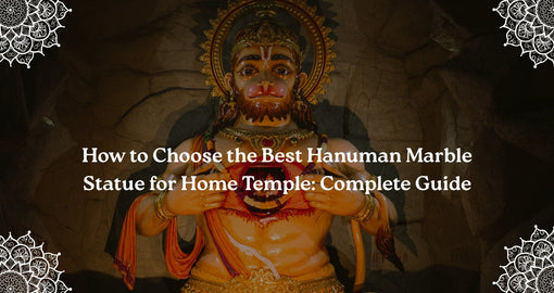 Hanuman marble statue for home temple inside a cave style background