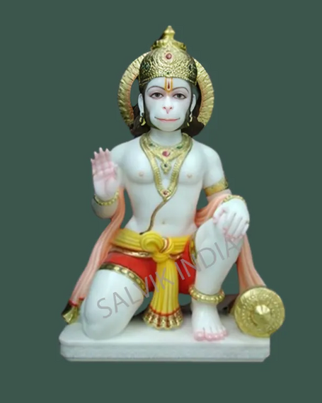 Hanuman Marble Murti – Handcrafted White Marble Hanuman Ji Statues - Salvik | Marble Murti Manufacturers in India