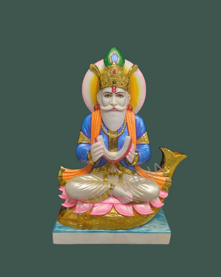 Jhulelal Marble Murti – Divine Jhulelal Idols for Temples & Homes - Salvik | Marble Murti Manufacturers in India