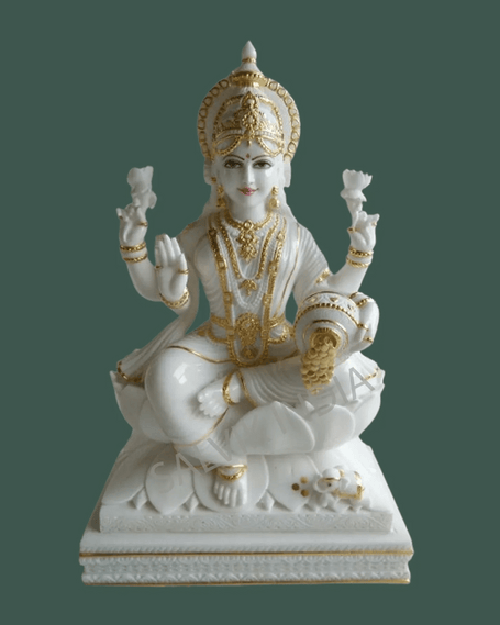 Laxmi Marble Murti | Premium White Marble Lakshmi Idol for Home & Temple - Salvik | Marble Murti Manufacturers in India