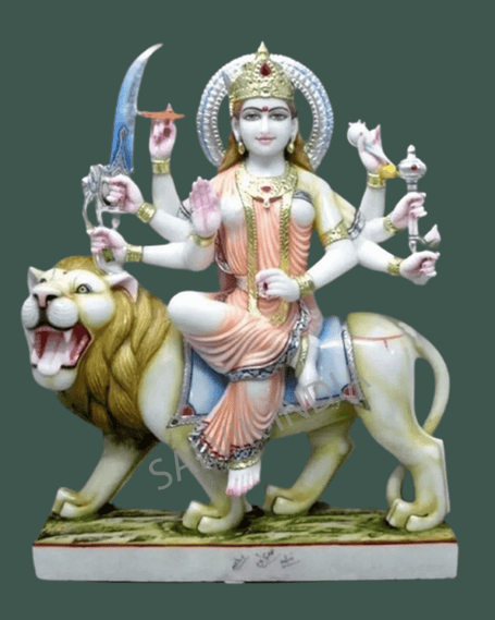 Durga Mata Marble Murti – Handcrafted Marble Idols & Statues 