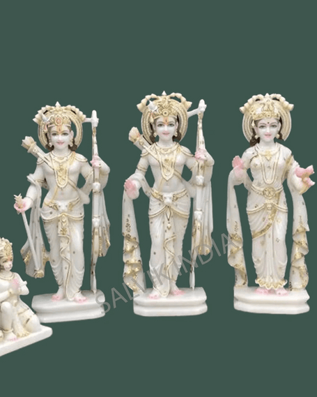Marble Ram Darbar Statue | Premium Ram Darbar Murti Marble - Salvik | Marble Murti Manufacturers in India