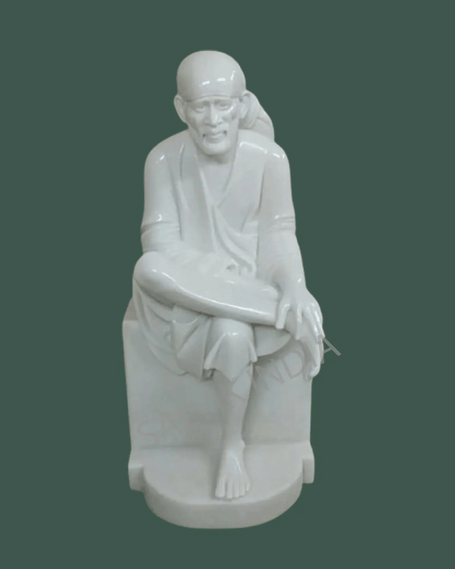 Sai Baba Marble Statue – Handcrafted White Marble Murti for Home & Temples - Salvik | Marble Murti Manufacturers in India