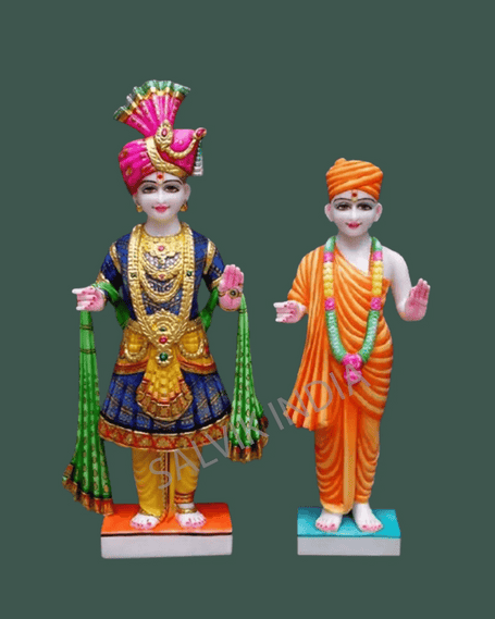 Swaminarayan Marble Statue – Akshar Purushottam & Ghanshyam Maharaj Idols - Salvik | Marble Murti Manufacturers in India