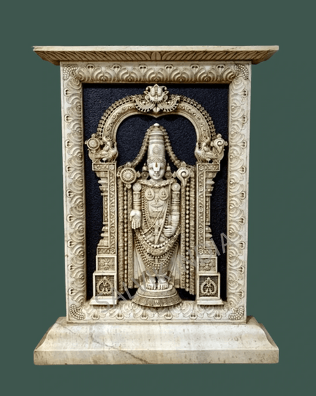 Tirupati Balaji Marble Statue – Handcrafted Venkateswara Marble Murtis for Temples - Salvik | Marble Murti Manufacturers in India