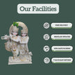 Radha Krishna Jugal Marble Statue with Cow – Handcrafted Marble Idol