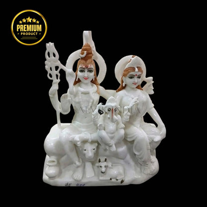 Marble Shiv Parivar Murti – Handcrafted Family Statue