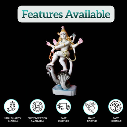 Shiv Ji Marble Murti – Handcrafted Marble Idol