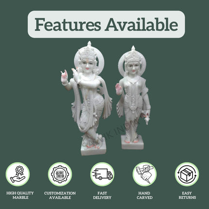 Radha Krishna Marble Moorti (18 - 30 Inch)