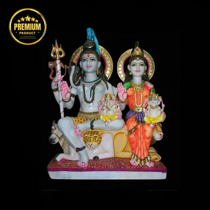 Marble Gauri Shankar Ganesh Statue – Handcrafted Marble Murti