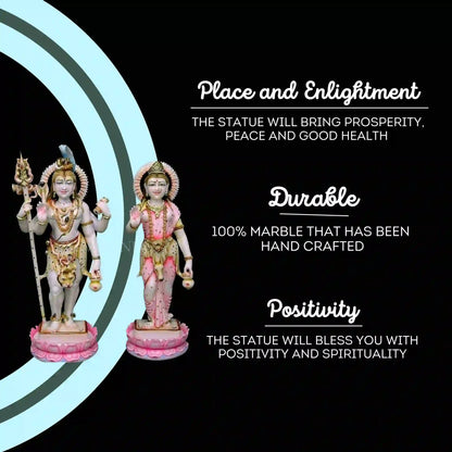 Marble Shankar Parvati Statue – Handcrafted Shiv Parvati Murti