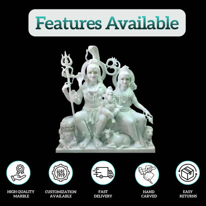 Marble Shiv Parivar – Handcrafted Marble Family Murti