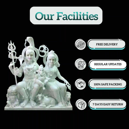 Marble Shiv Parivar – Handcrafted Marble Family Murti