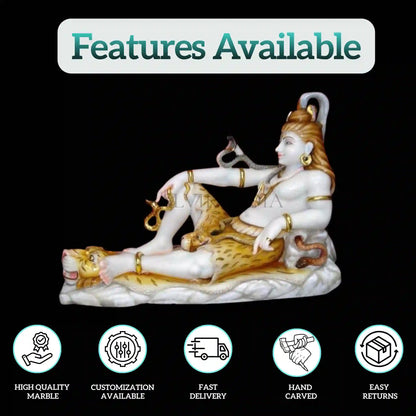 White Marble Shiva Statue – Handcrafted Lord Shiva Idol