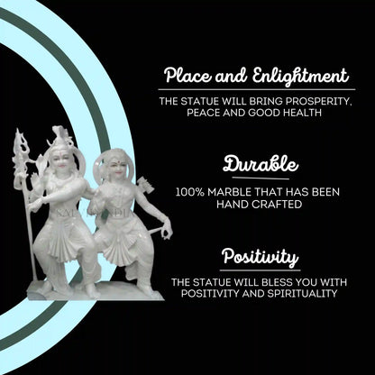 Marble Standing Lord Shiva Parvati Statue – Handcrafted Idol