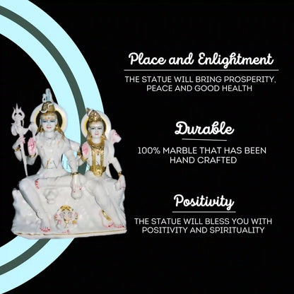 Marble Shiva Parvati Statue – Traditional Handcrafted Lord Shiva Idol