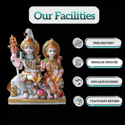 Marble Shiv Ji Parvati Ji Statue – Handcrafted Shiva Murti