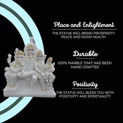 Marble Shankar Parivar Murti – Handcrafted Lord Shiva Idol