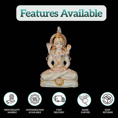 Marble Lord Shankar Statue – Handcrafted Shiva Idol