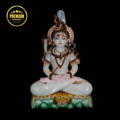 White Makrana Marble Shankar Statue – Handcrafted Shiva Murti
