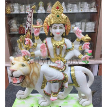 1 Feet Maa Durga Marble Murti for Home Temple