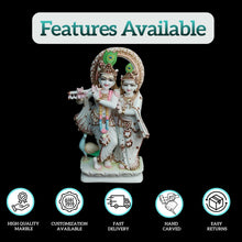 1 feet Radha Krishna marble murti for home mandir