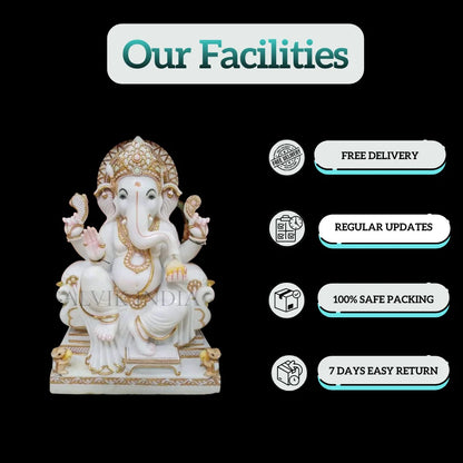 Buy Ganesh Sculpture – Handcrafted Makrana Marble