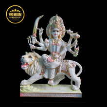 White Marble Durga Idol for Home Temple – Handcrafted Maa Durga Statue
