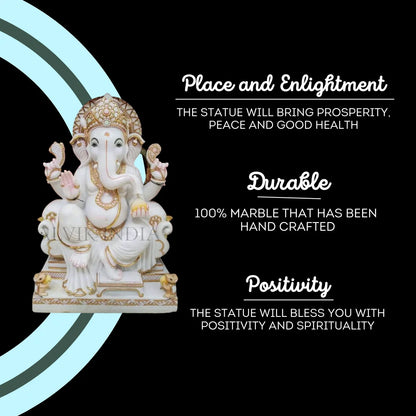 Buy Ganesh Sculpture – Handcrafted Makrana Marble