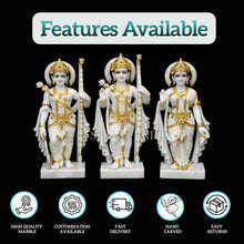 Premium Handcrafted Makrana Marble Ram Darbar Murti Set for Home Mandir