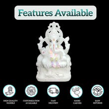 White Ganesh Marble Murti – Handcrafted 1ft Idol for Home & Temple