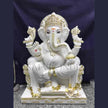 Ganpati Marble Murti – Pure White Handcrafted Ganpati Idol