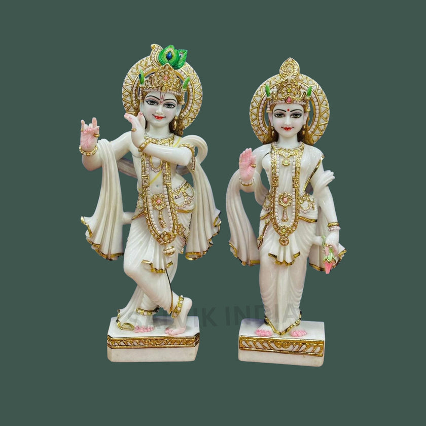 Radha Krishna Marble Statue 1 Feet