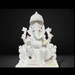 Ganpati Marble Statue – Hand-Carved White Vietnam Marble Ganesh Ji Idol