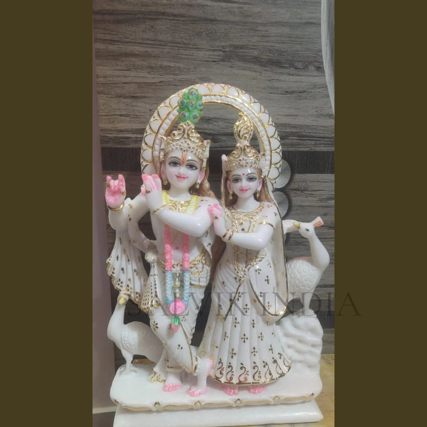 Radha Krishna Marble Statue – Handcrafted Marble Murti