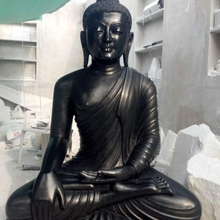 Black Marble Buddha Statue in 12 Inch for home temple