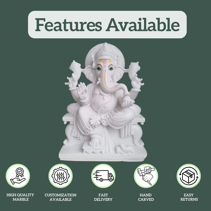 White Marble Ganesh 1