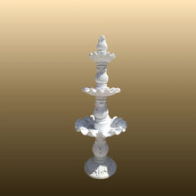 White Marble Floral Carved Fountain 5ft
