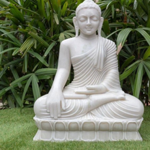 6 Inch White Marble Buddha Statue for Home Decor