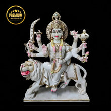 Durga Mata Marble Statue – Handcrafted Traditional Temple Design