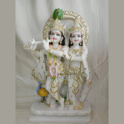 Marble Krishna Radha Statue – Handcrafted Symbol of Divine Love
