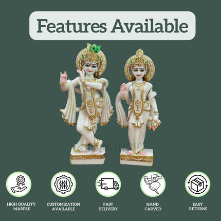 Radha Krishna Marble Statue 1 Feet
