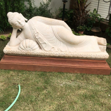 Sleeping Buddha Marble Statue 6 ft for home