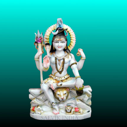 Ashirwad White Marble Lord Shiva Statue